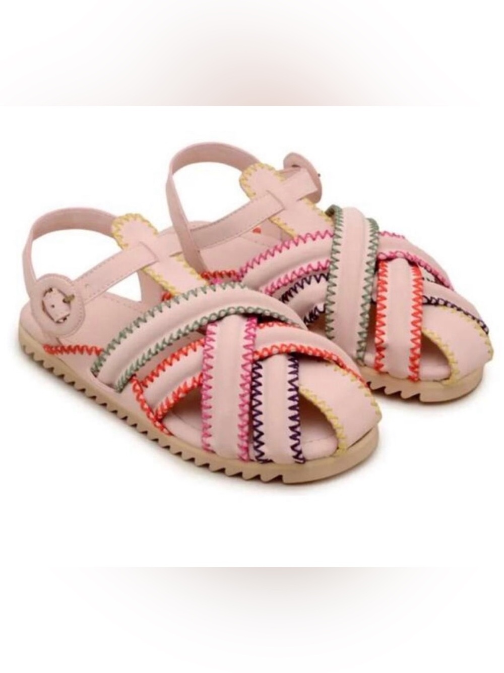 FARM Rio Zigzag Stitch Sandals US 8 / EU 38 Colorful Strappy Boho